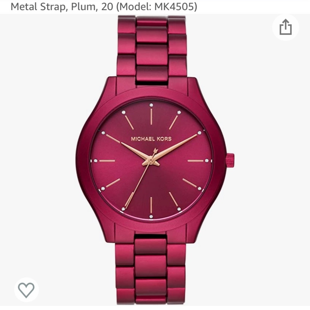 Like New Authentic MK Plum Slim Runway Watch